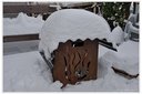 Feuerkorb mit Schneehaube